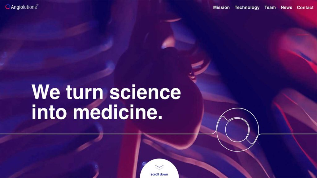 Angiolutions Webseite Landingpage