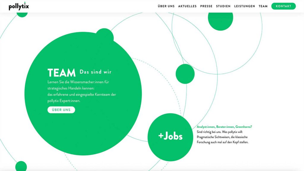 Darstellung des Team und Jobangebote